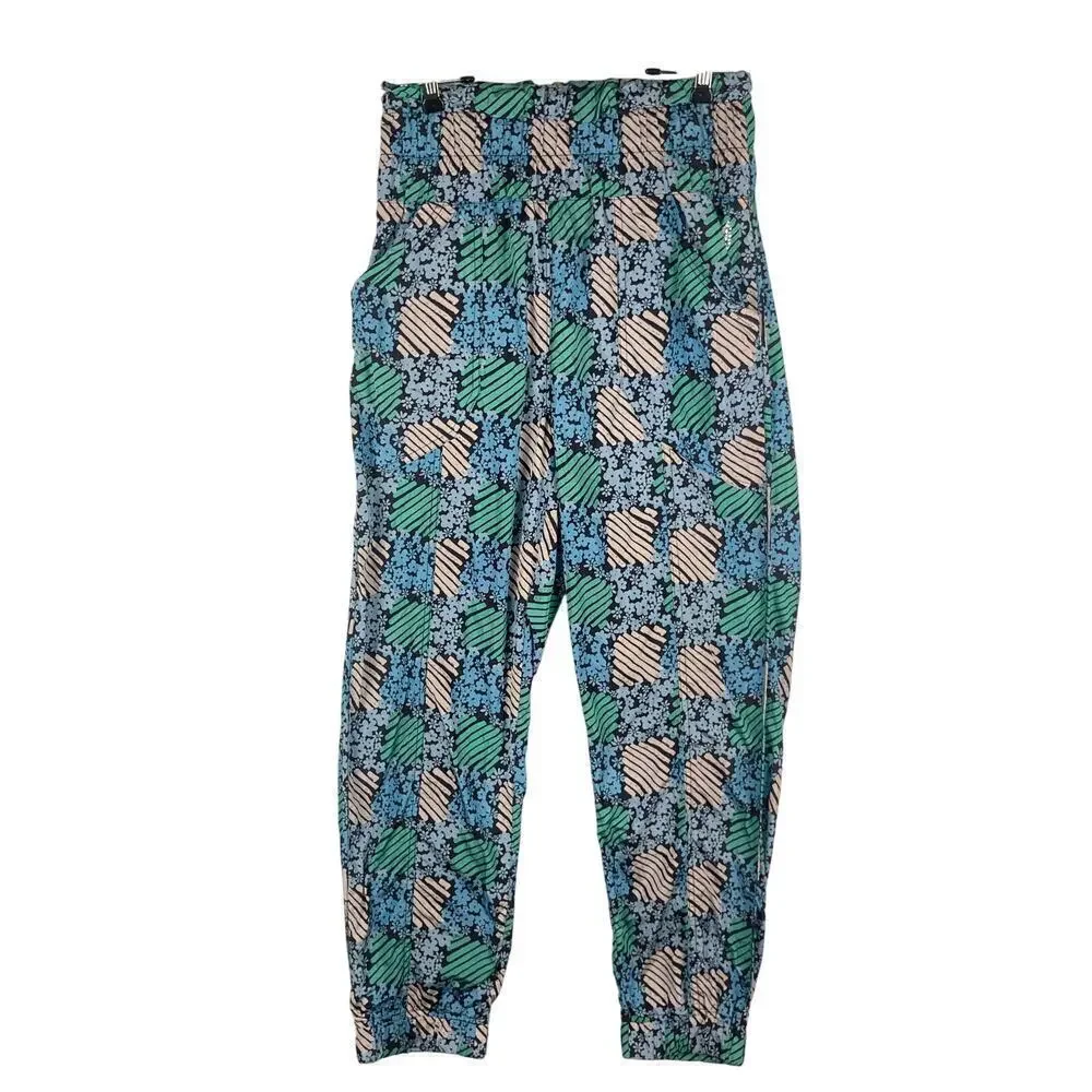 Free People Movement The Way Home Printed Joggers Womens Small Blue Green Floral
